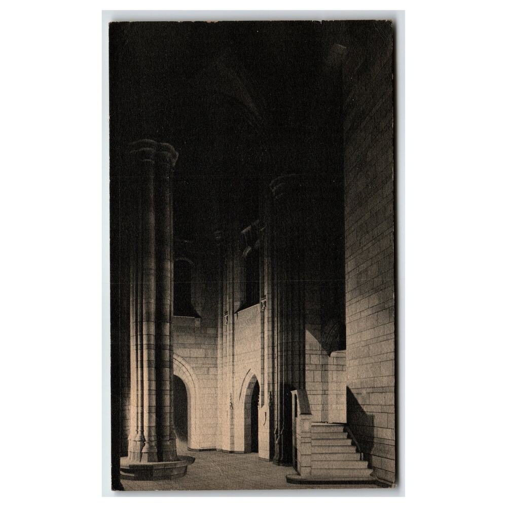1937 Pittsburgh Cathedral of Learning Commons Room Vintage Postcard